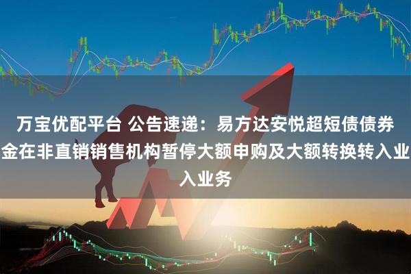 万宝优配平台 公告速递：易方达安悦超短债债券基金在非直销销售机构暂停大额申购及大额转换转入业务